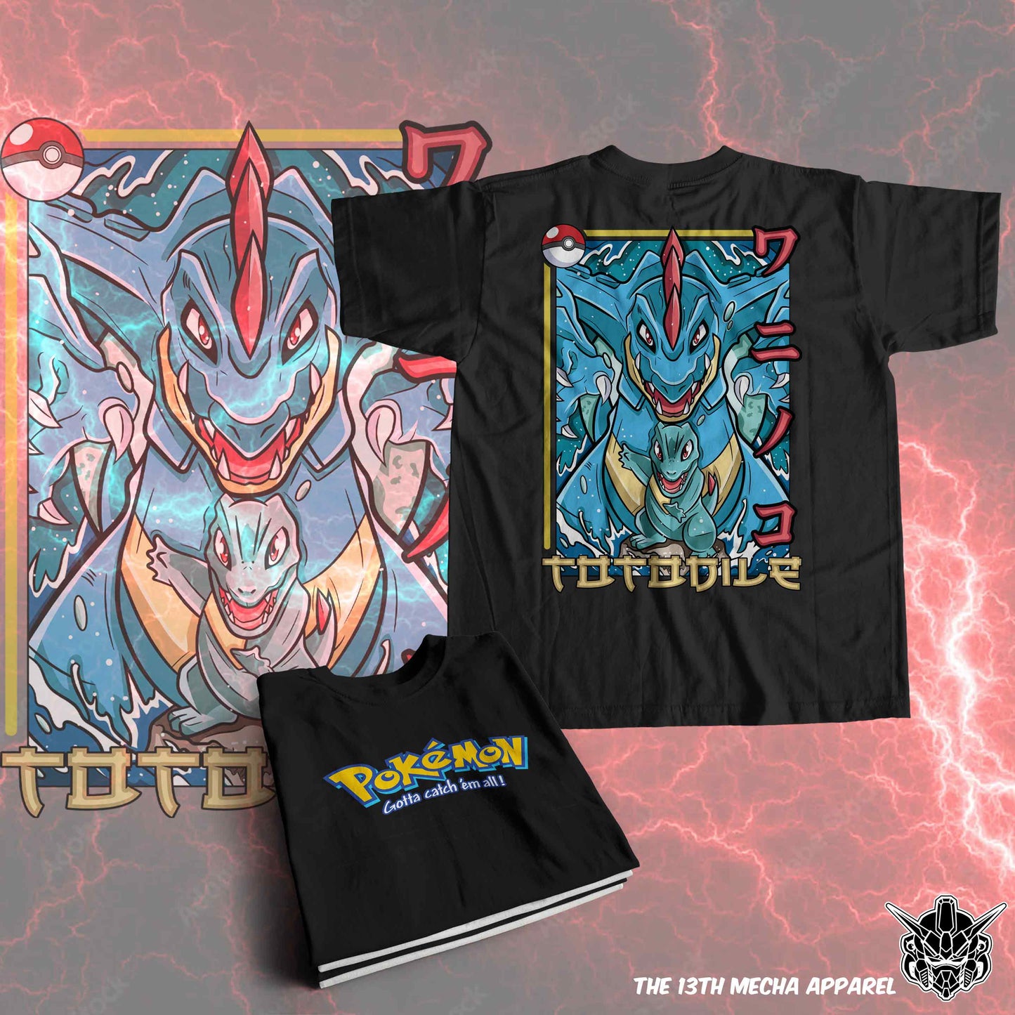 Pokemon - Totodile 01 Premium Anime Design, High Quality DTF Print, 100% Cotton Shirt