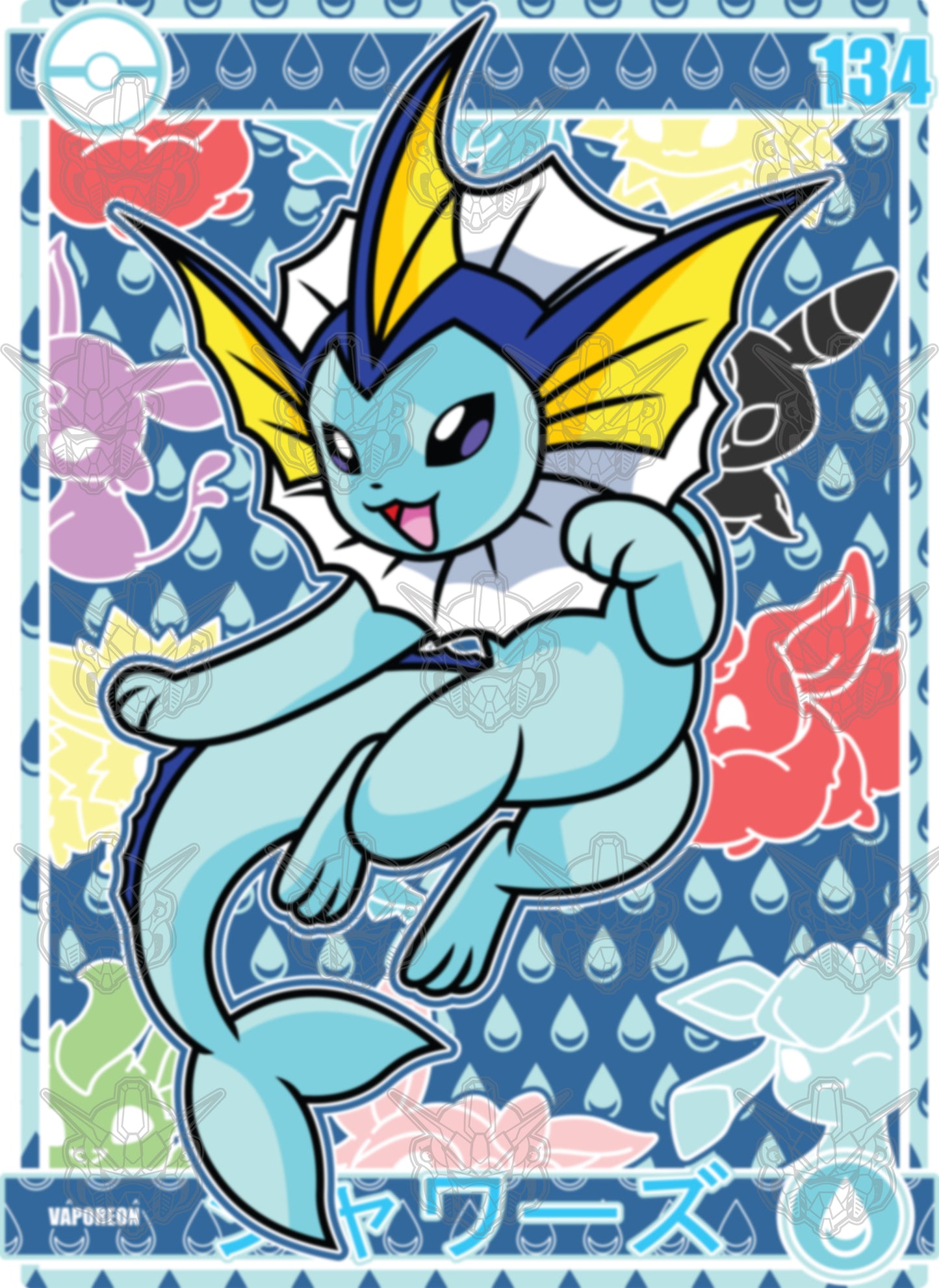 Pokemon - Vaporeon 01 Premium Anime Design, High Quality DTF Print, 100% Cotton Shirt