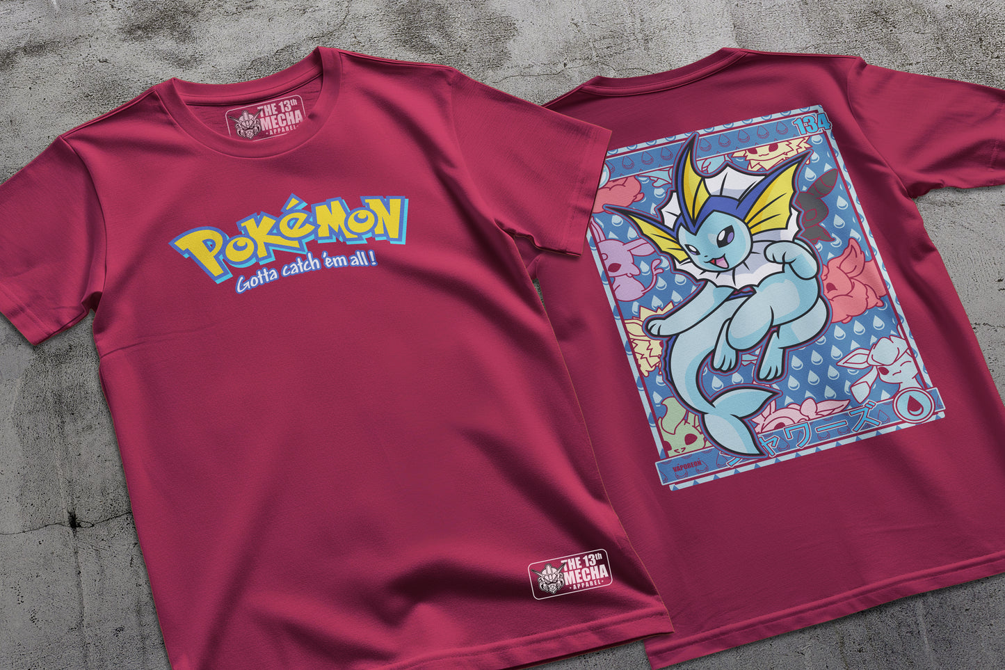 Pokemon - Vaporeon 01 Premium Anime Design, High Quality DTF Print, 100% Cotton Shirt