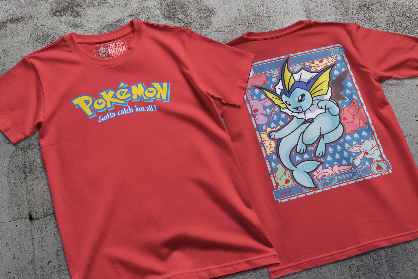 Pokemon - Vaporeon 01 Premium Anime Design, High Quality DTF Print, 100% Cotton Shirt