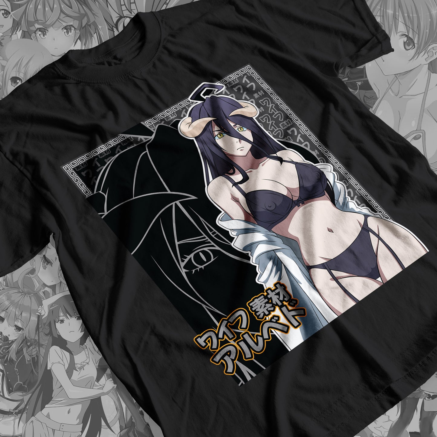 Waifu - Albedo Premium Anime Design, High Quality DTF Print, 100% Cotton Shirt