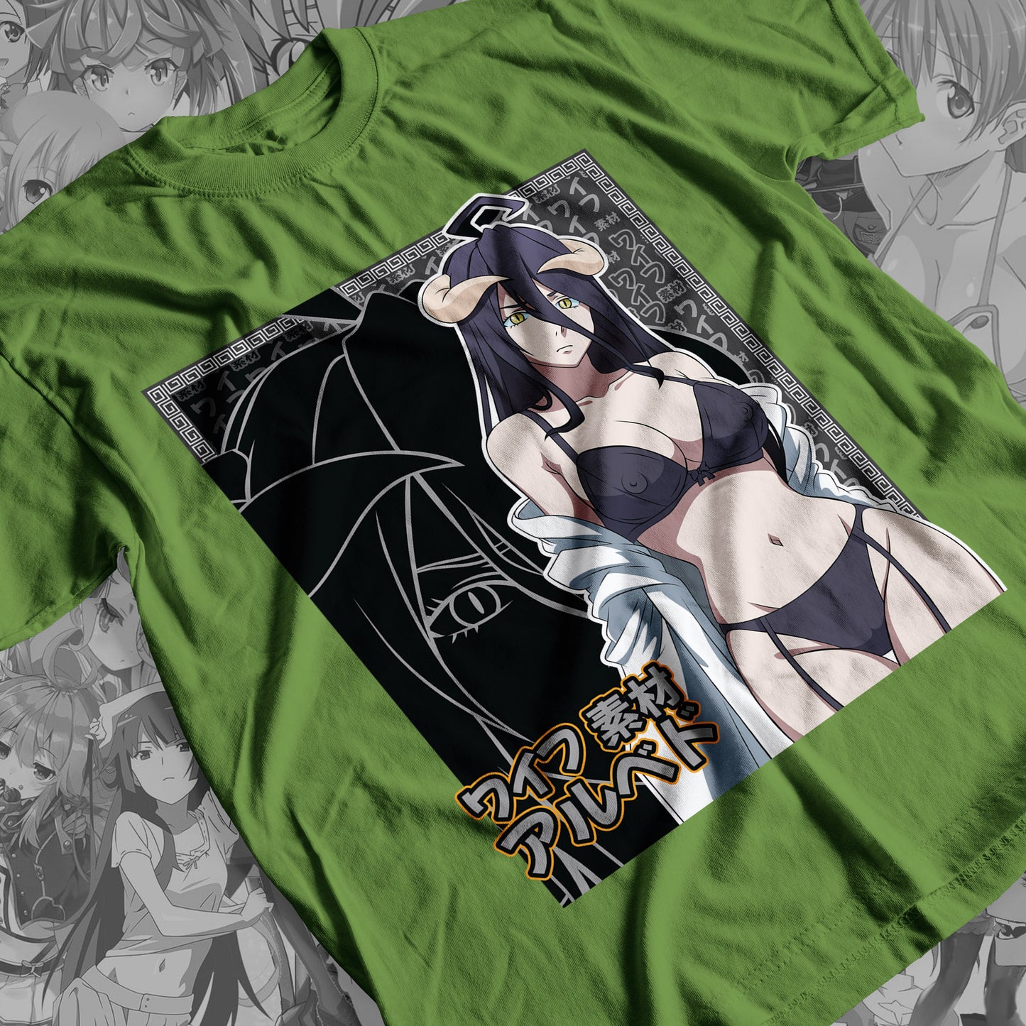 Waifu - Albedo Premium Anime Design, High Quality DTF Print, 100% Cotton Shirt