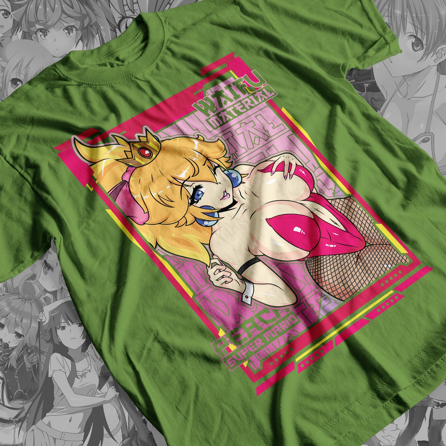 Waifu - Peach Premium Anime Design, High Quality DTF Print, 100% Cotton Shirt