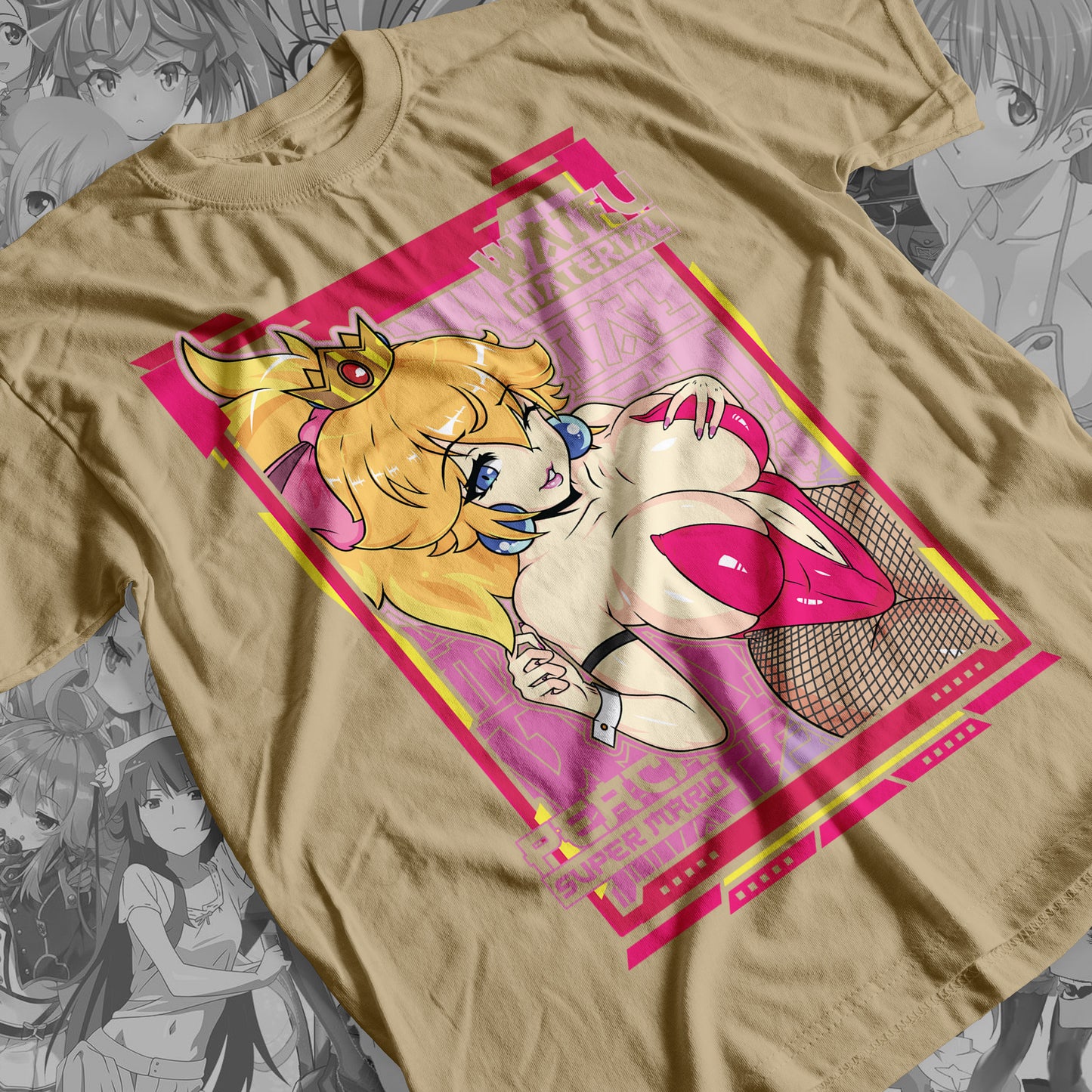 Waifu - Peach Premium Anime Design, High Quality DTF Print, 100% Cotton Shirt