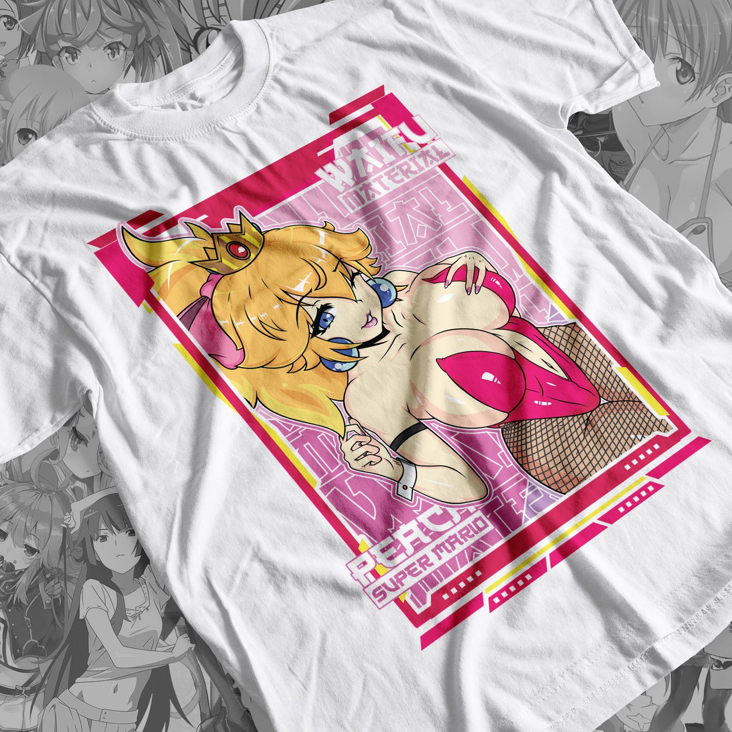Waifu - Peach Premium Anime Design, High Quality DTF Print, 100% Cotton Shirt