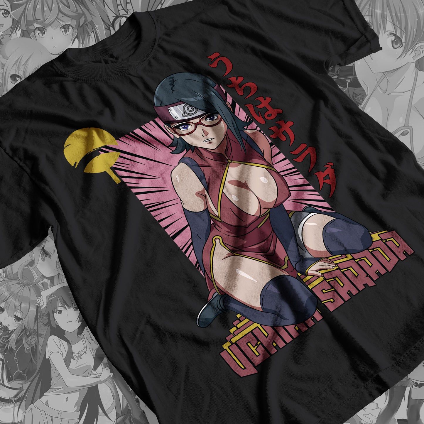 Waifu - Sarada Uchiha Premium Anime Design, High Quality DTF Print, 100% Cotton Shirt