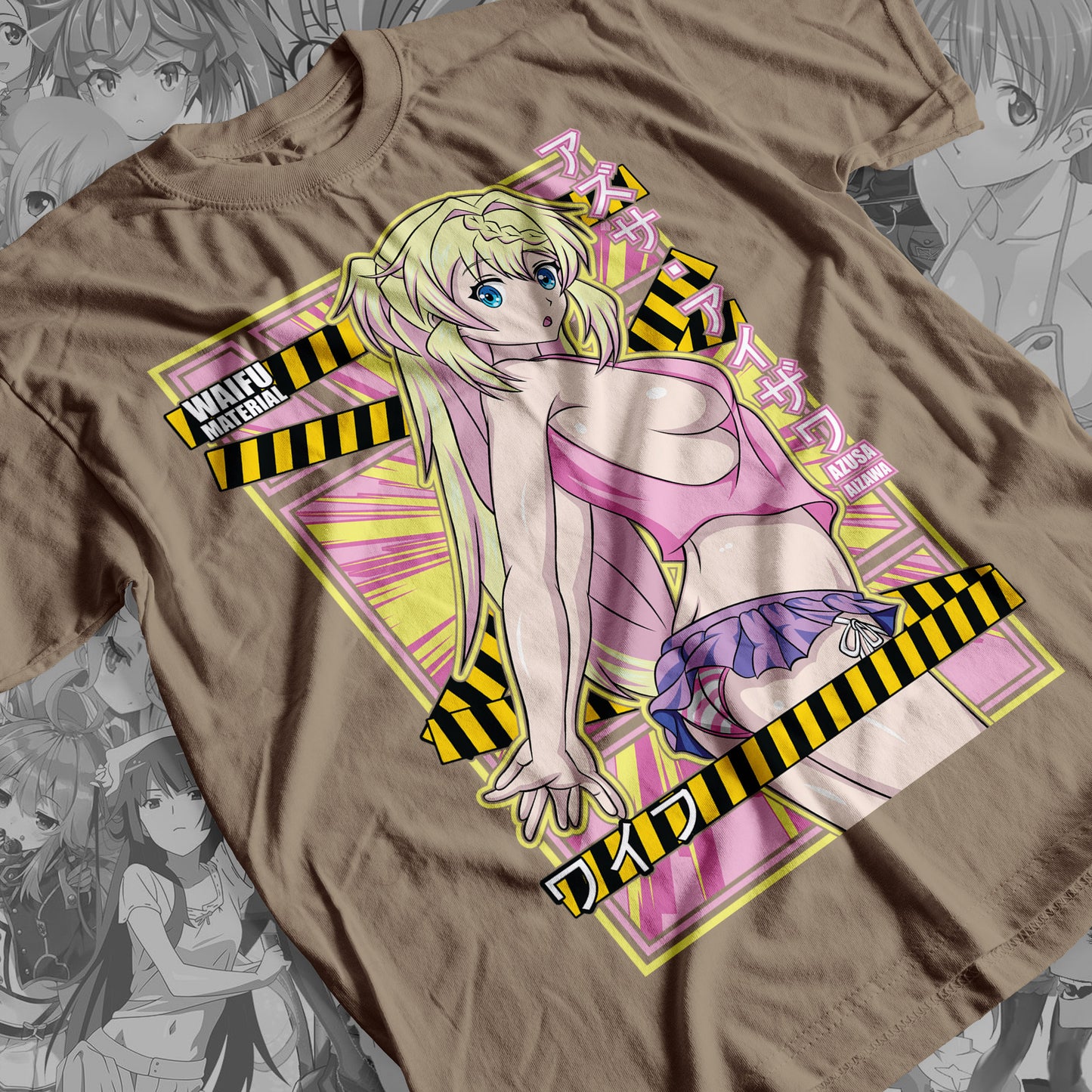 Waifu - Azusa Aizawa Premium Anime Design, High Quality DTF Print, 100% Cotton Shirt