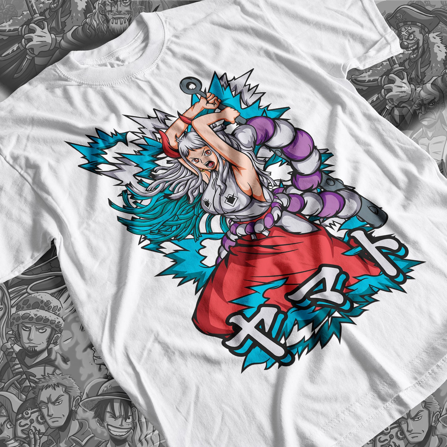 One Piece - Yamato Premium Anime Design, High Quality DTF Print, 100% Cotton Shirt