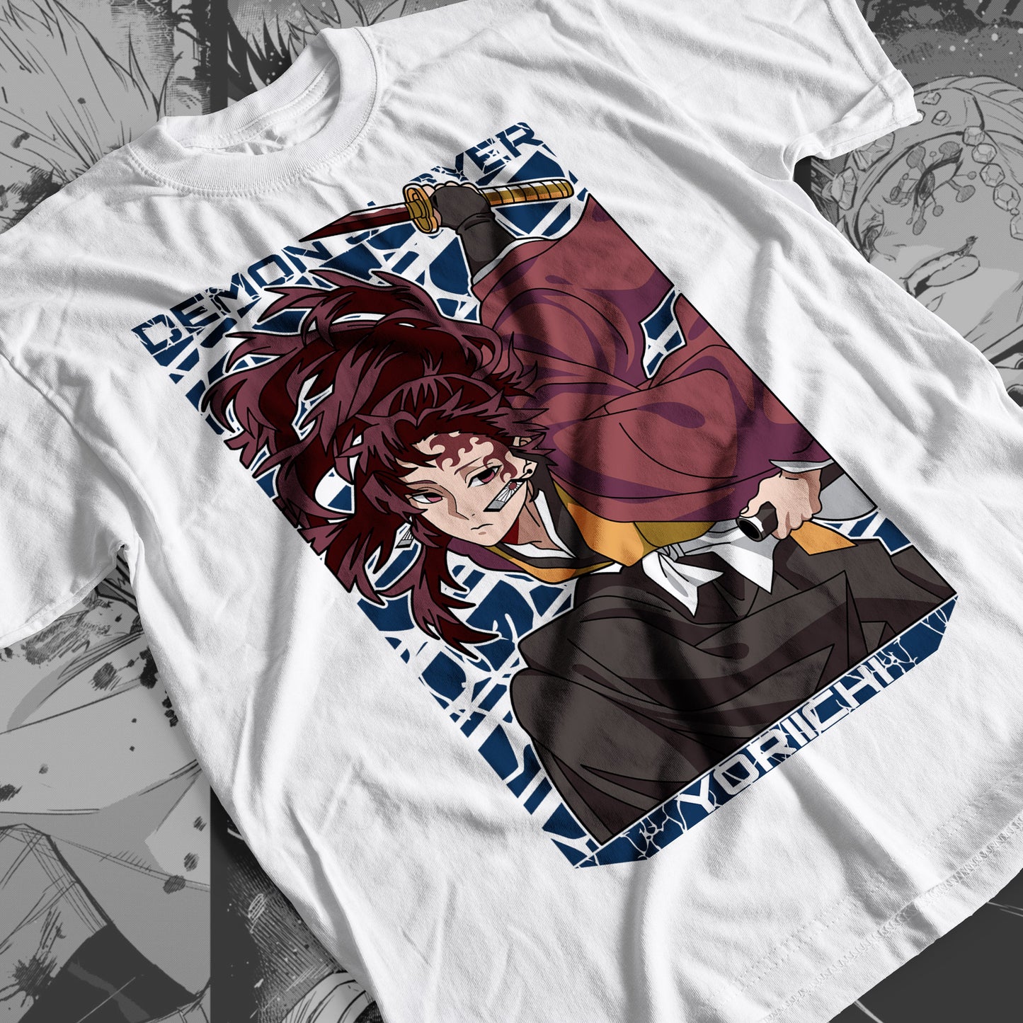 Demon Slayer - Yoriichi Tsugikuni 04 Premium Anime Design, High Quality DTF Print, 100% Cotton Shirt