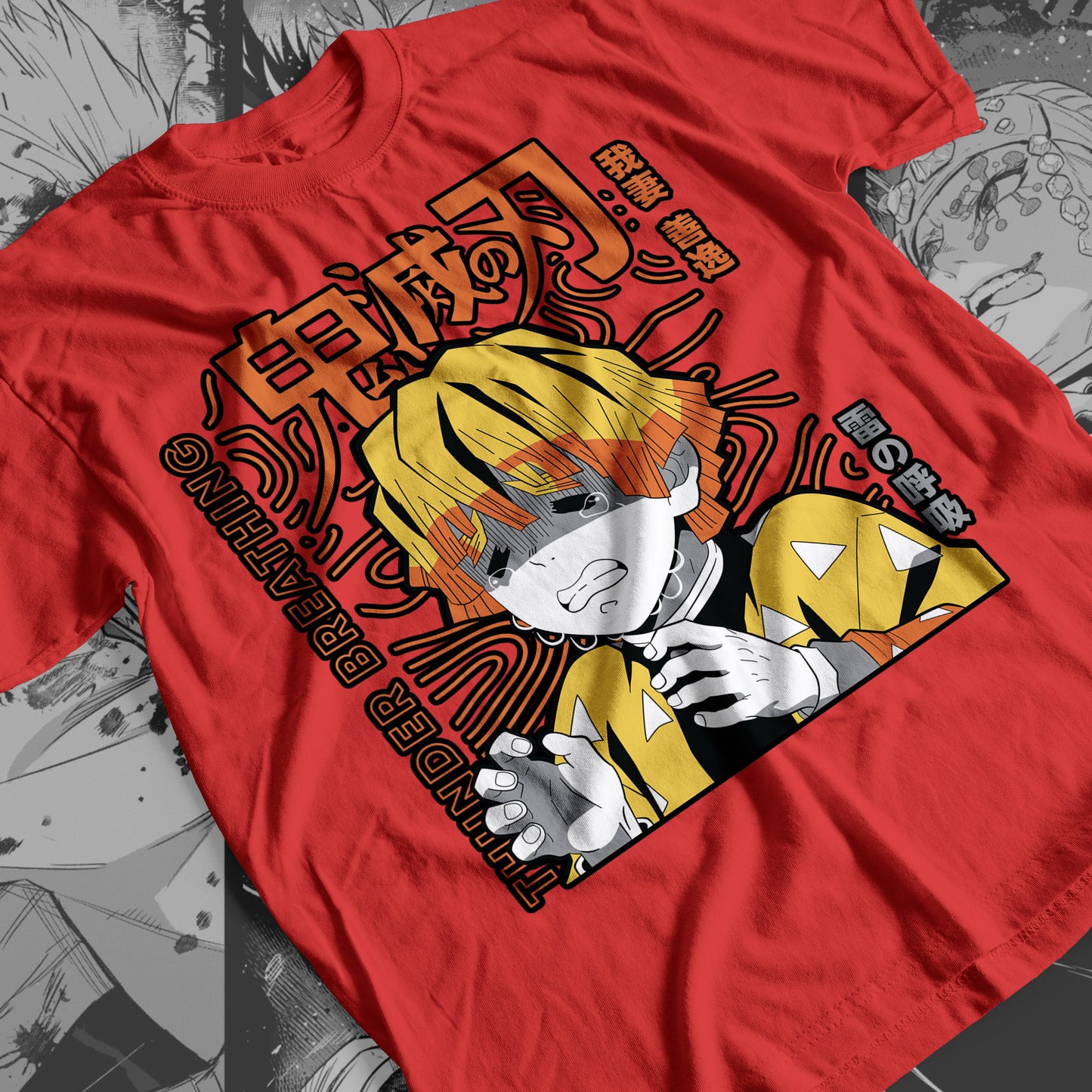 Demon Slayer - Zenitsu Agatsuma 04 Premium Anime Design, High Quality DTF Print, 100% Cotton Shirt