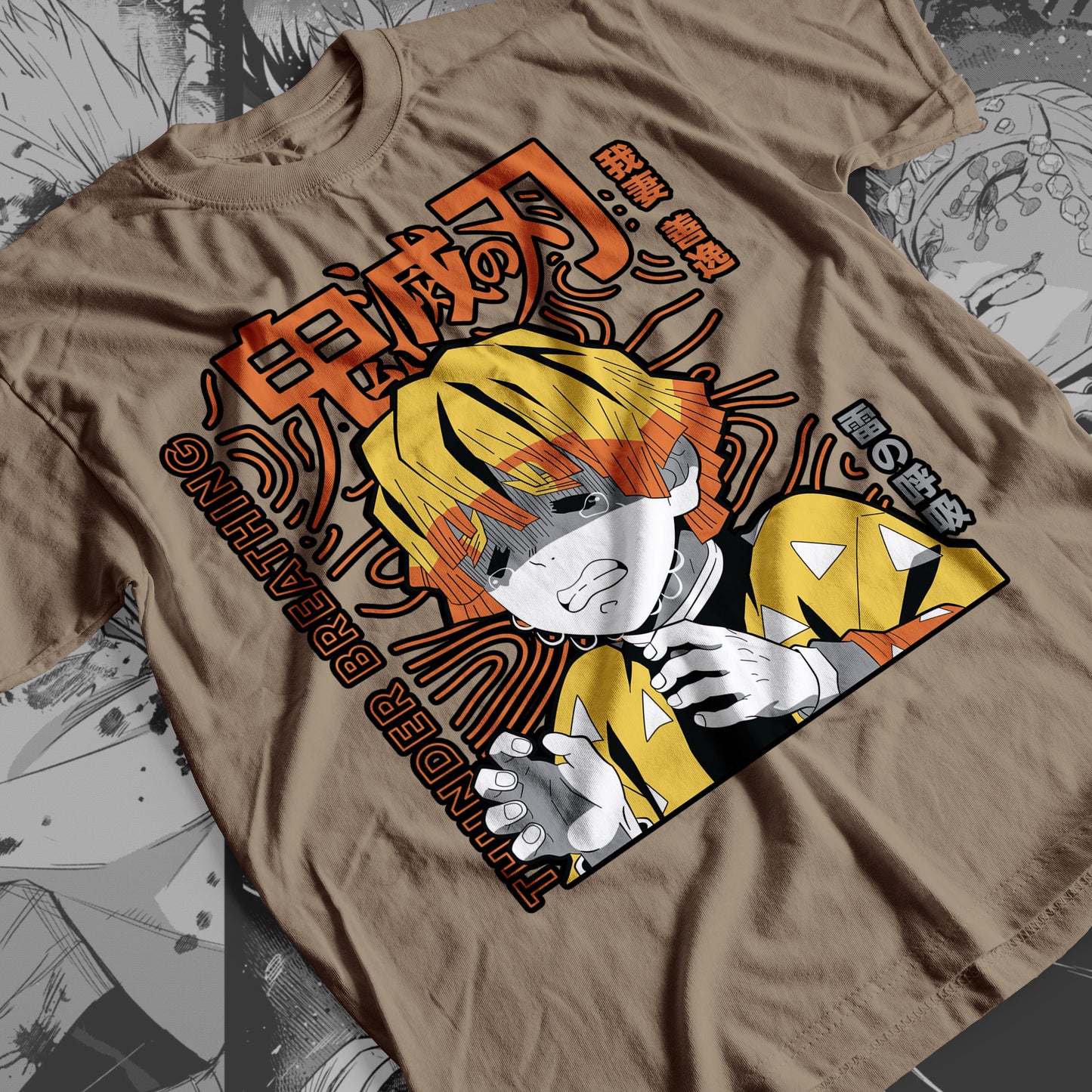 Demon Slayer - Zenitsu Agatsuma 04 Premium Anime Design, High Quality DTF Print, 100% Cotton Shirt