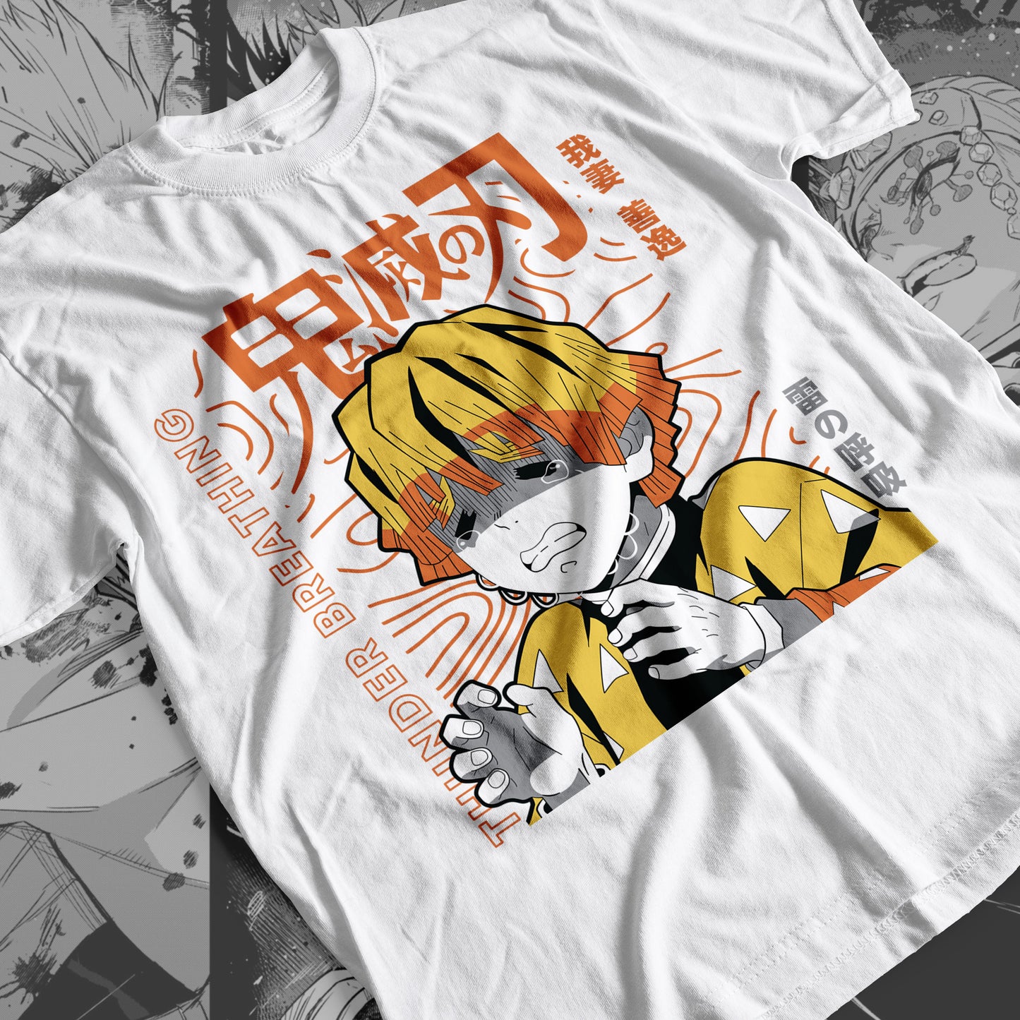 Demon Slayer - Zenitsu Agatsuma 04 Premium Anime Design, High Quality DTF Print, 100% Cotton Shirt