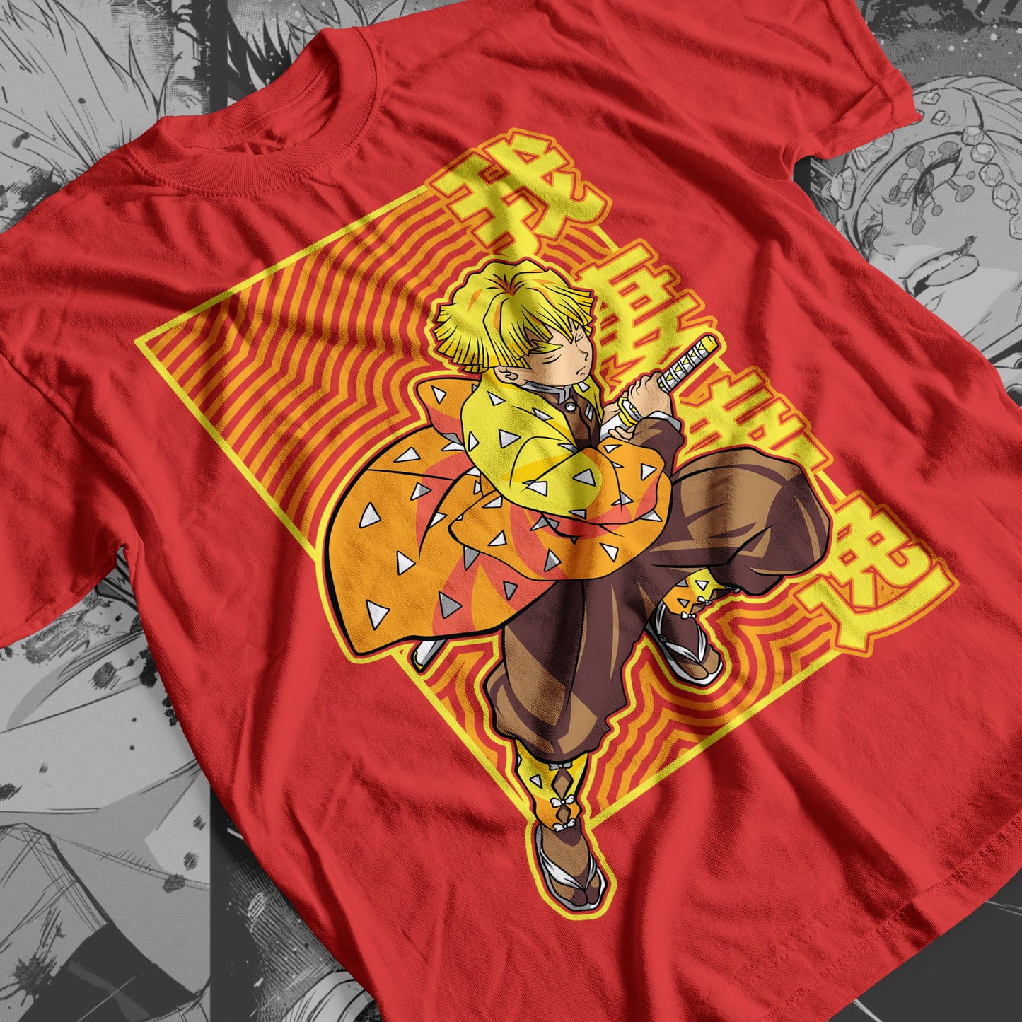 Demon Slayer - Zenitsu Agatsuma 05 Premium Anime Design, High Quality DTF Print, 100% Cotton Shirt