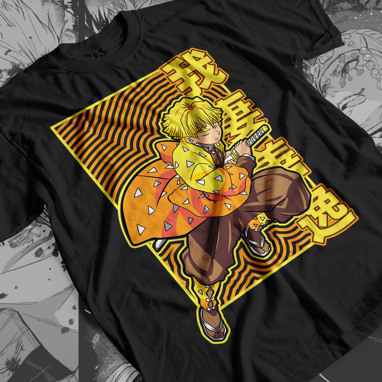 Demon Slayer - Zenitsu Agatsuma 05 Premium Anime Design, High Quality DTF Print, 100% Cotton Shirt