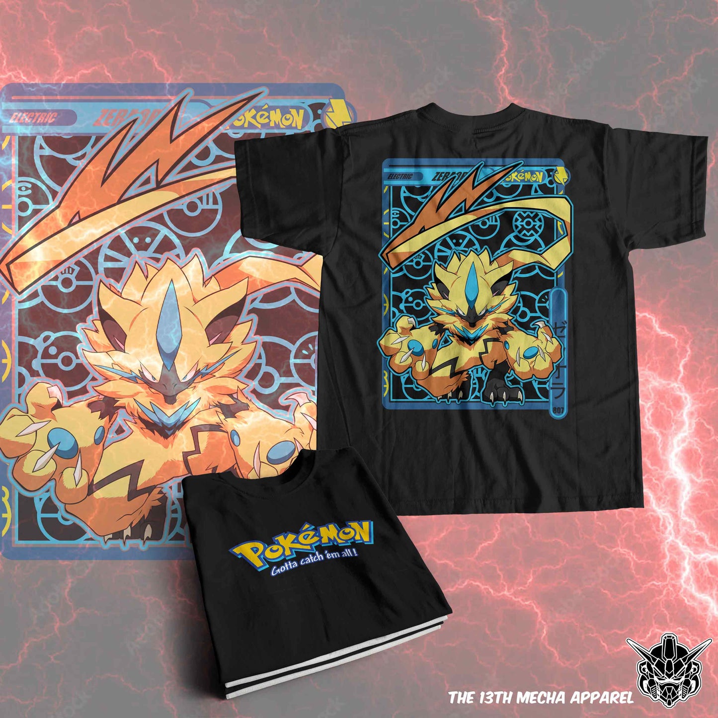 Pokemon - Zeraora 01 Premium Anime Design, High Quality DTF Print, 100% Cotton Shirt