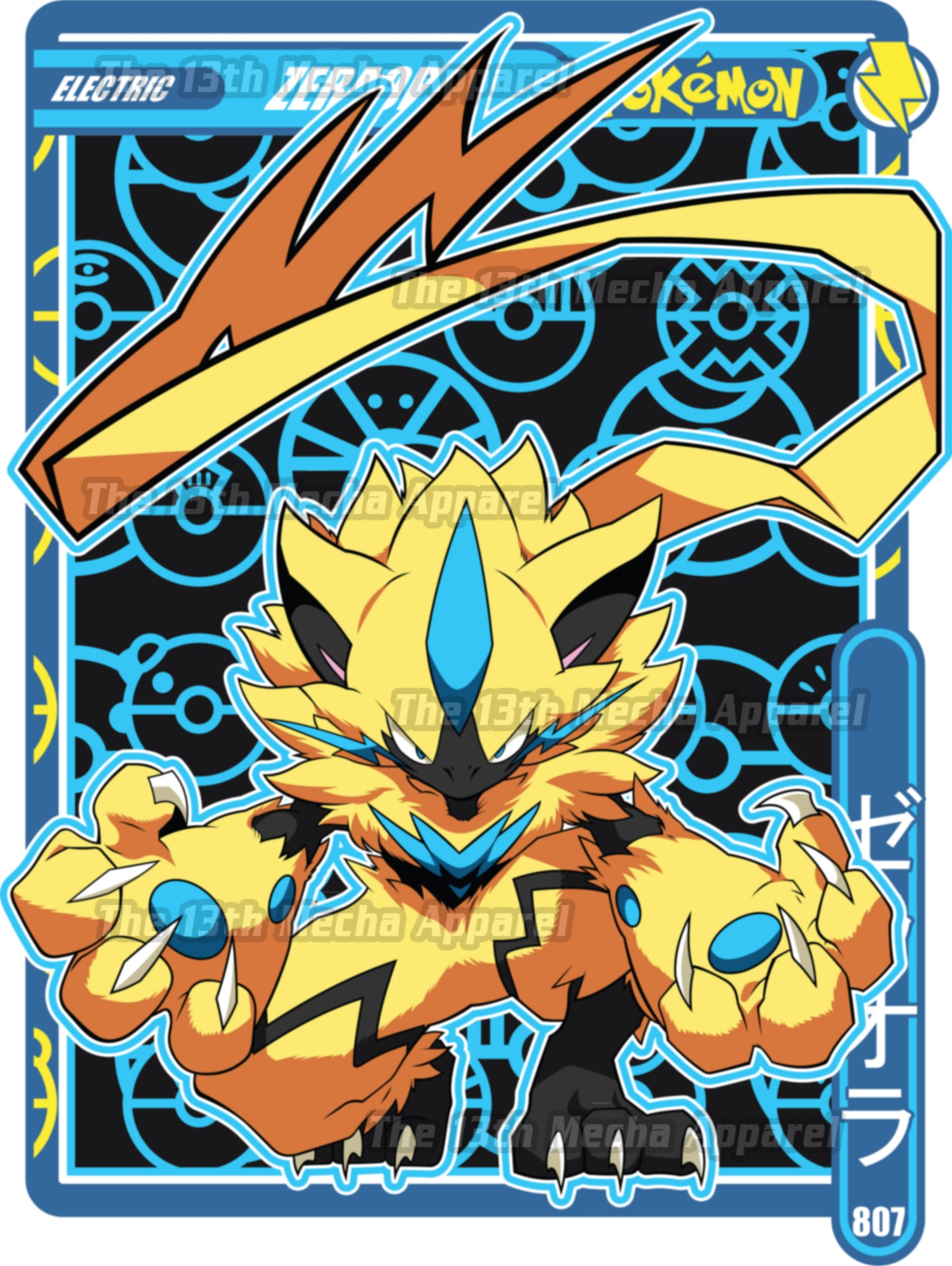 Pokemon - Zeraora 01 Premium Anime Design, High Quality DTF Print, 100% Cotton Shirt