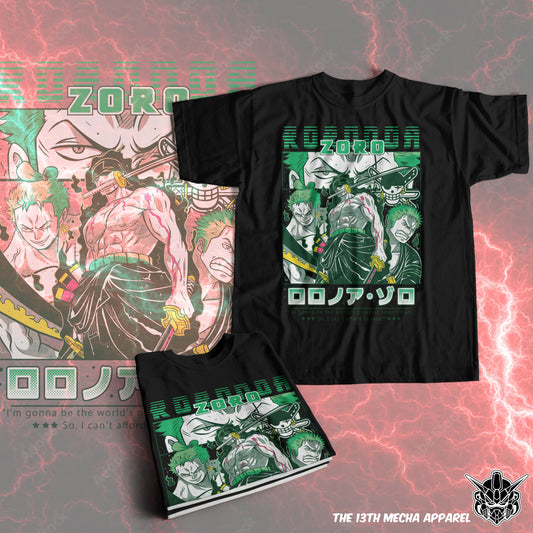 One Piece - Zoro Stories Premium Anime Design, High Quality DTF Print, 100% Cotton Shirt