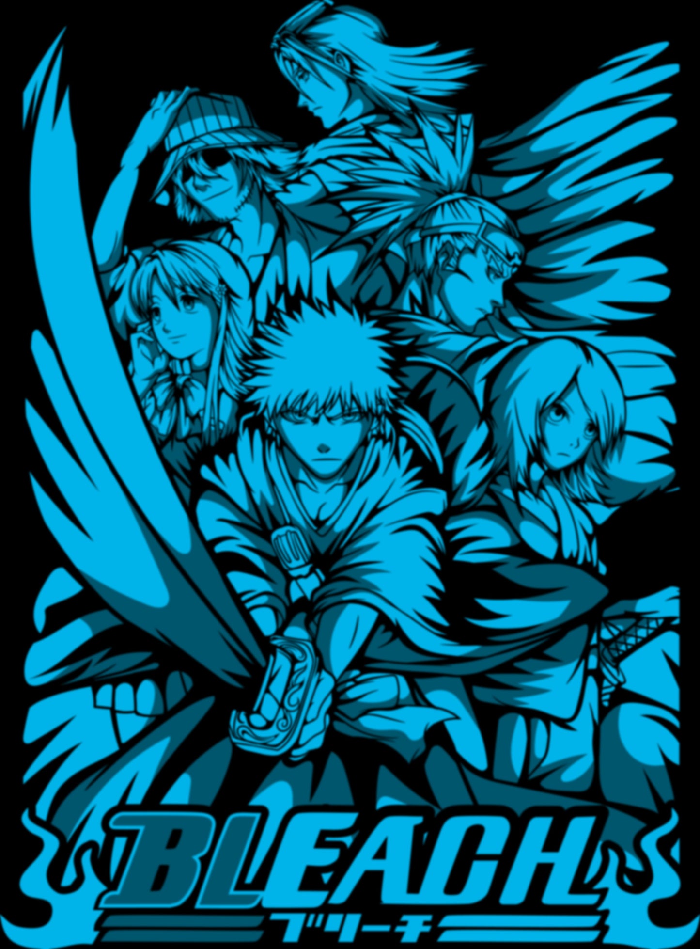 Bleach Group Premium Anime Design, High Quality DTF Print, 100% Cotton Shirt