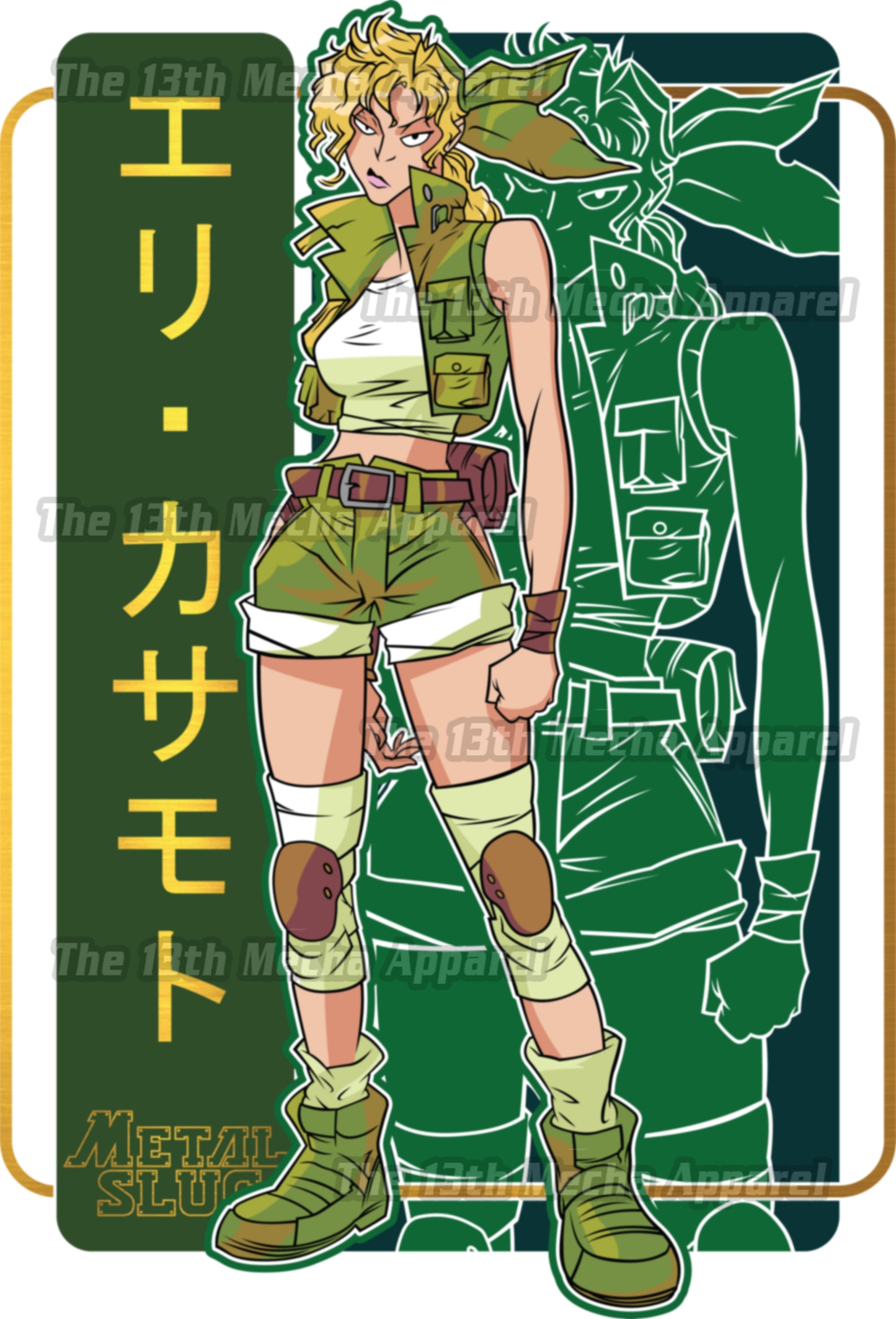 Metal Slug - Eri Premium Anime Design, High Quality DTF Print, 100% Cotton Shirt