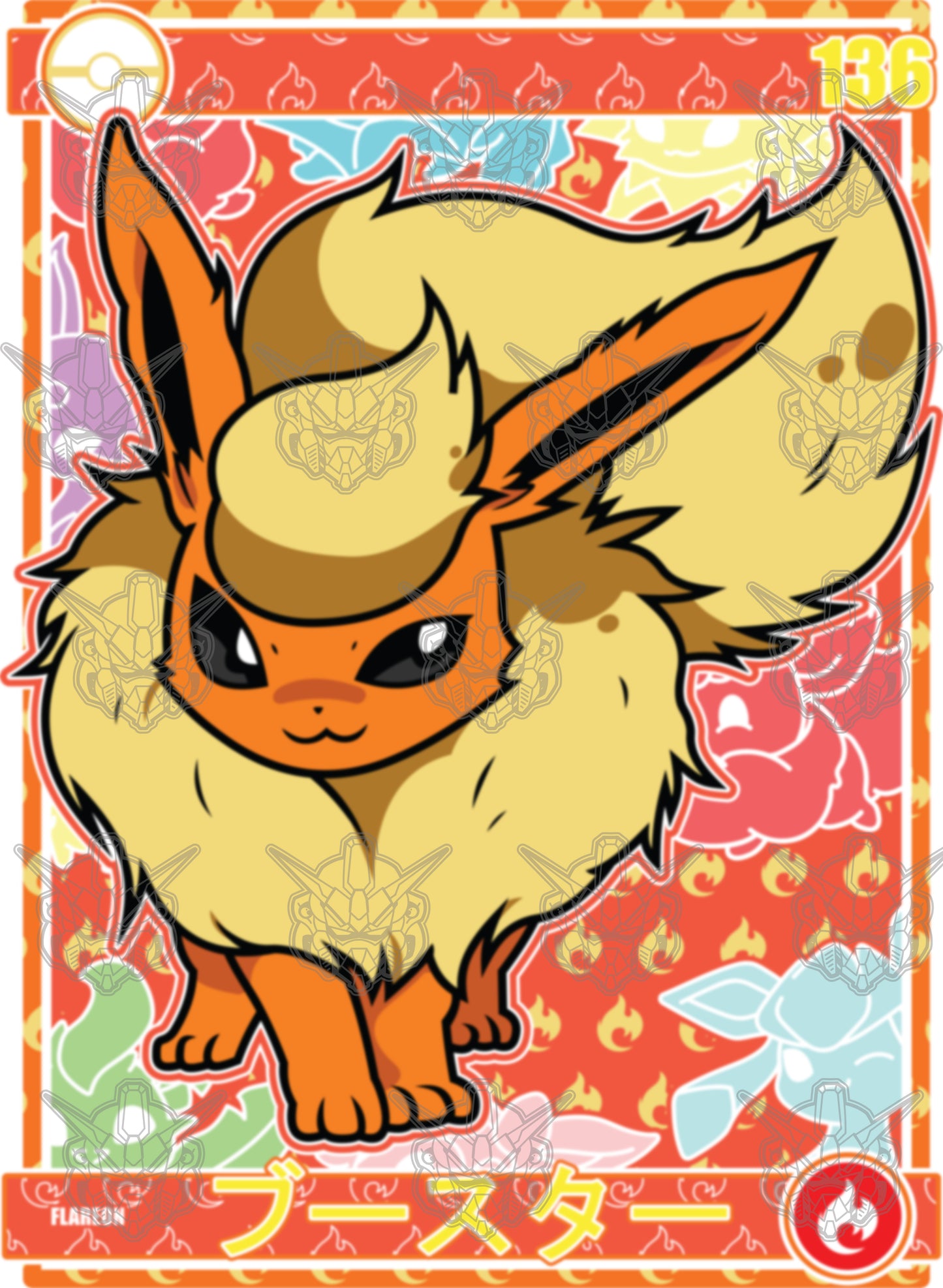 Pokemon - Flareon 01 Premium Anime Design, High Quality DTF Print, 100% Cotton Shirt