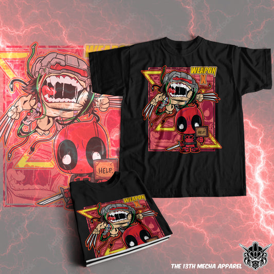 Marvel DC- Weapon X and Deadpool Premium Anime Design, High Quality DTF Print, 100% Cotton Shirt